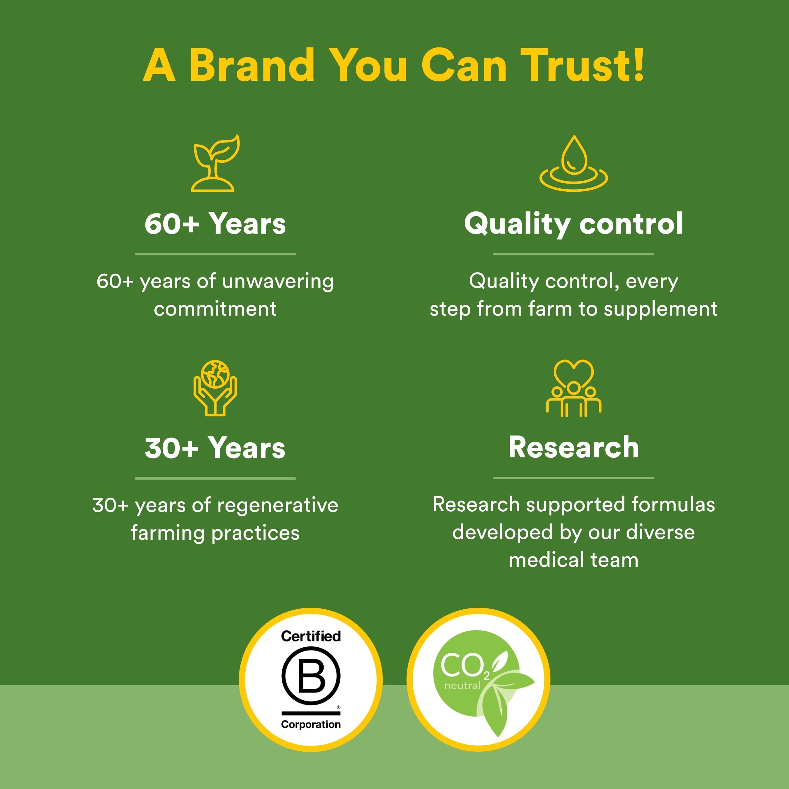 Independent testing confirms GMO-free status and contaminant screening