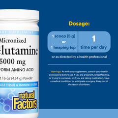L-Glutamine powder dissolving in water for quick mix