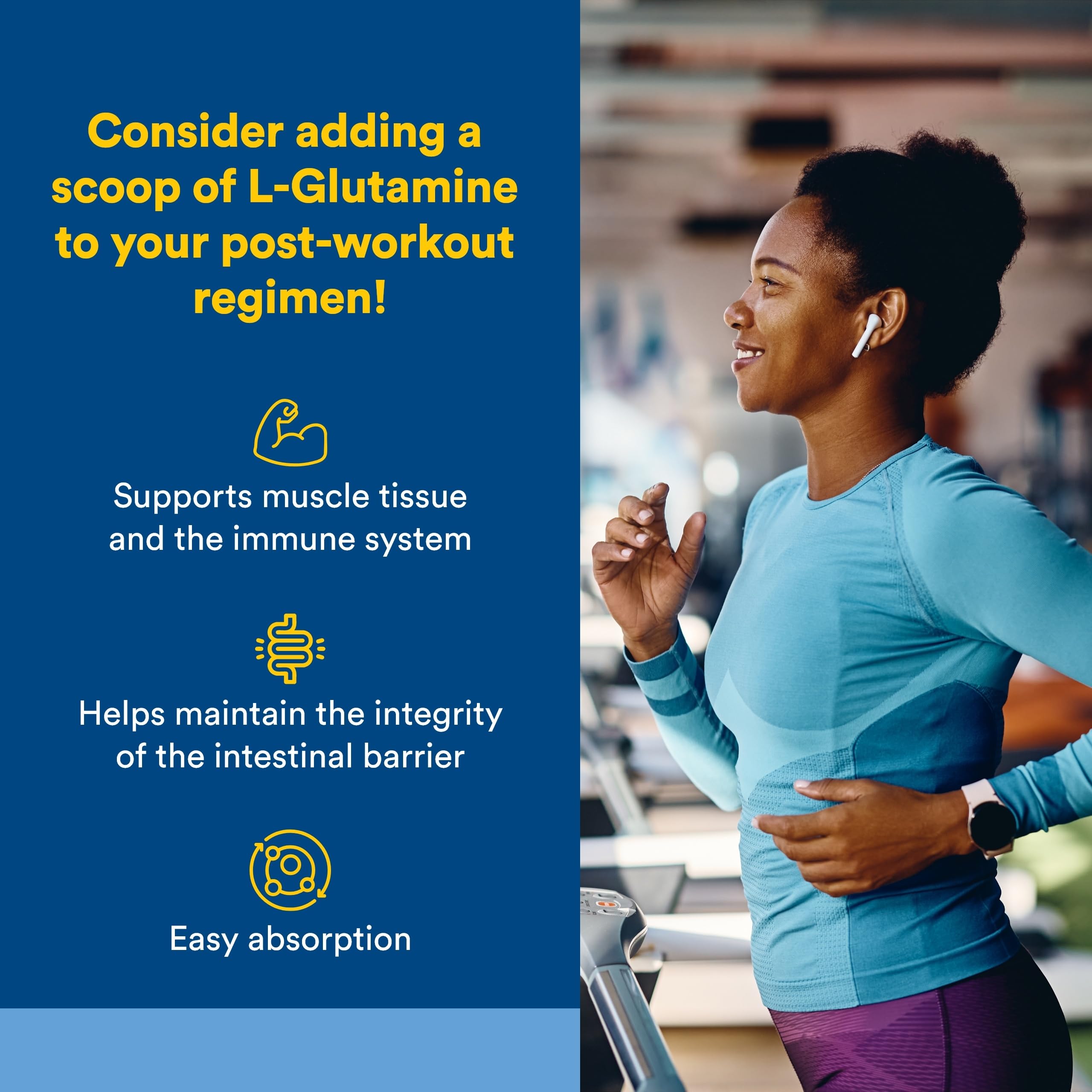L-Glutamine powder scoop ready for measured serving