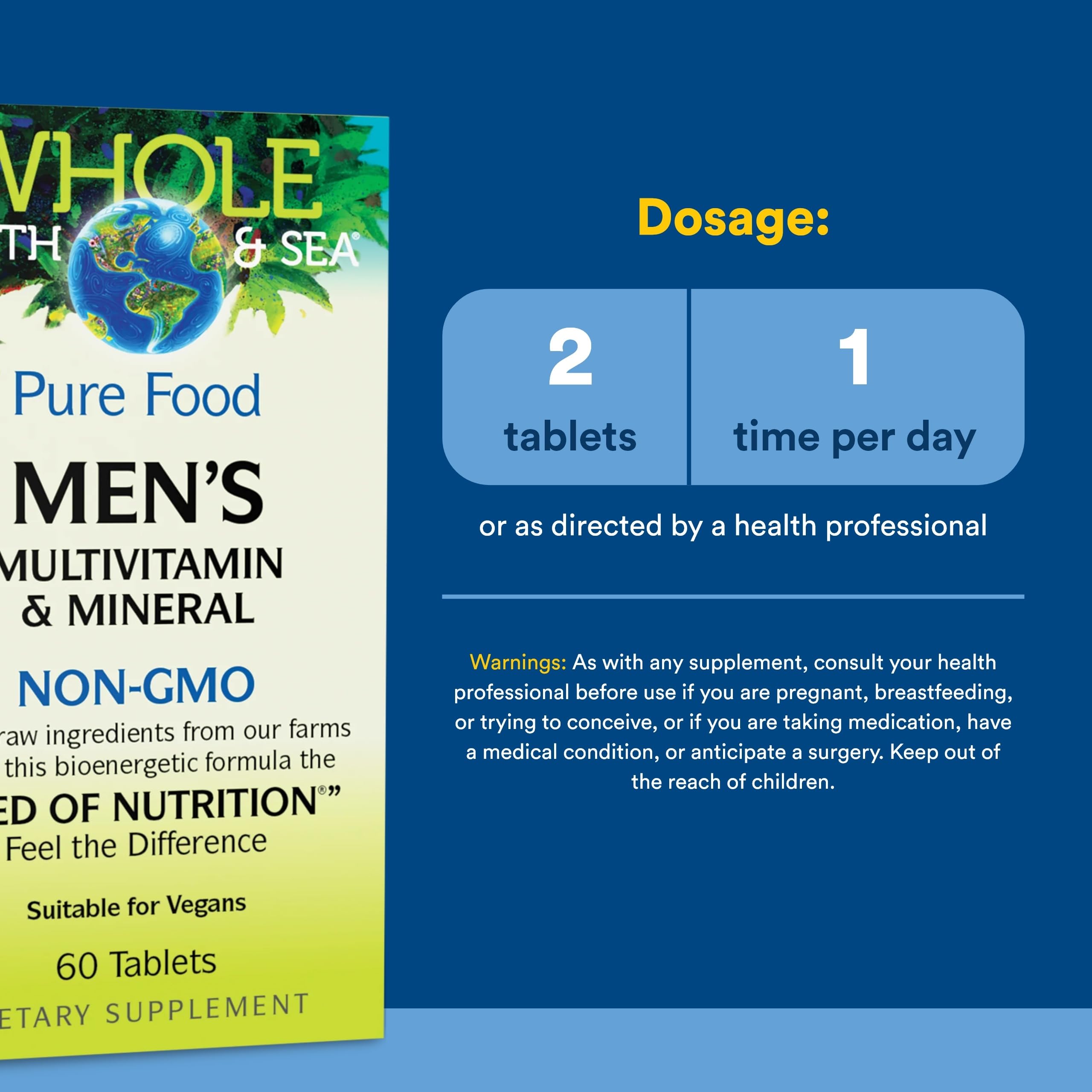 Natural Factors Men's Multivitamin packaging front emphasizes clean ingredients for trusted daily use