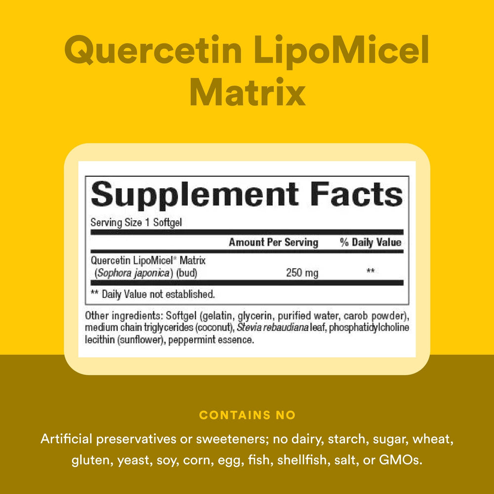 Natural Factors Quercetin capillary health illustration showing vessel support.