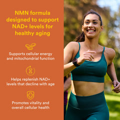 Natural Factors Regenerlife NMN NAD+ Boost capsules show vegetarian format.