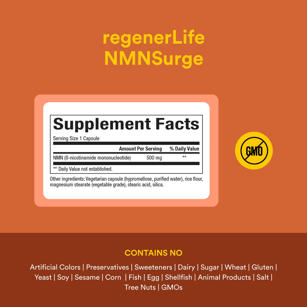 Natural Factors Regenerlife NMN NAD+ Boost packaging on shelf.