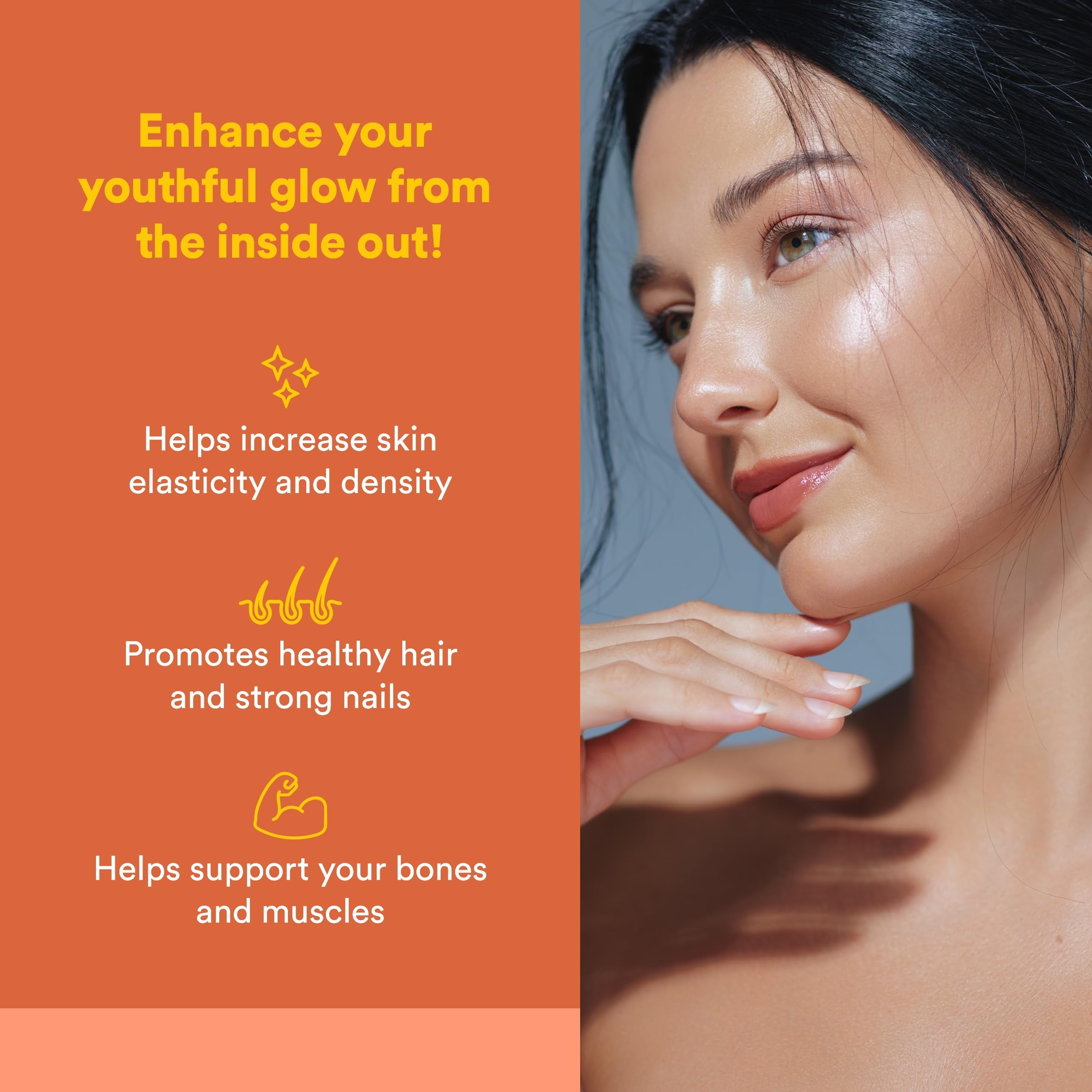 Natural Factors Total Body Multi Collagen being poured into a glass for easy daily collagen intake.