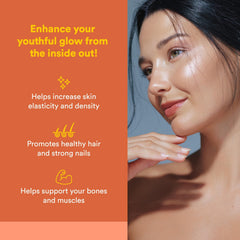 Natural Factors Total Body Multi Collagen being poured into a glass for easy daily collagen intake.