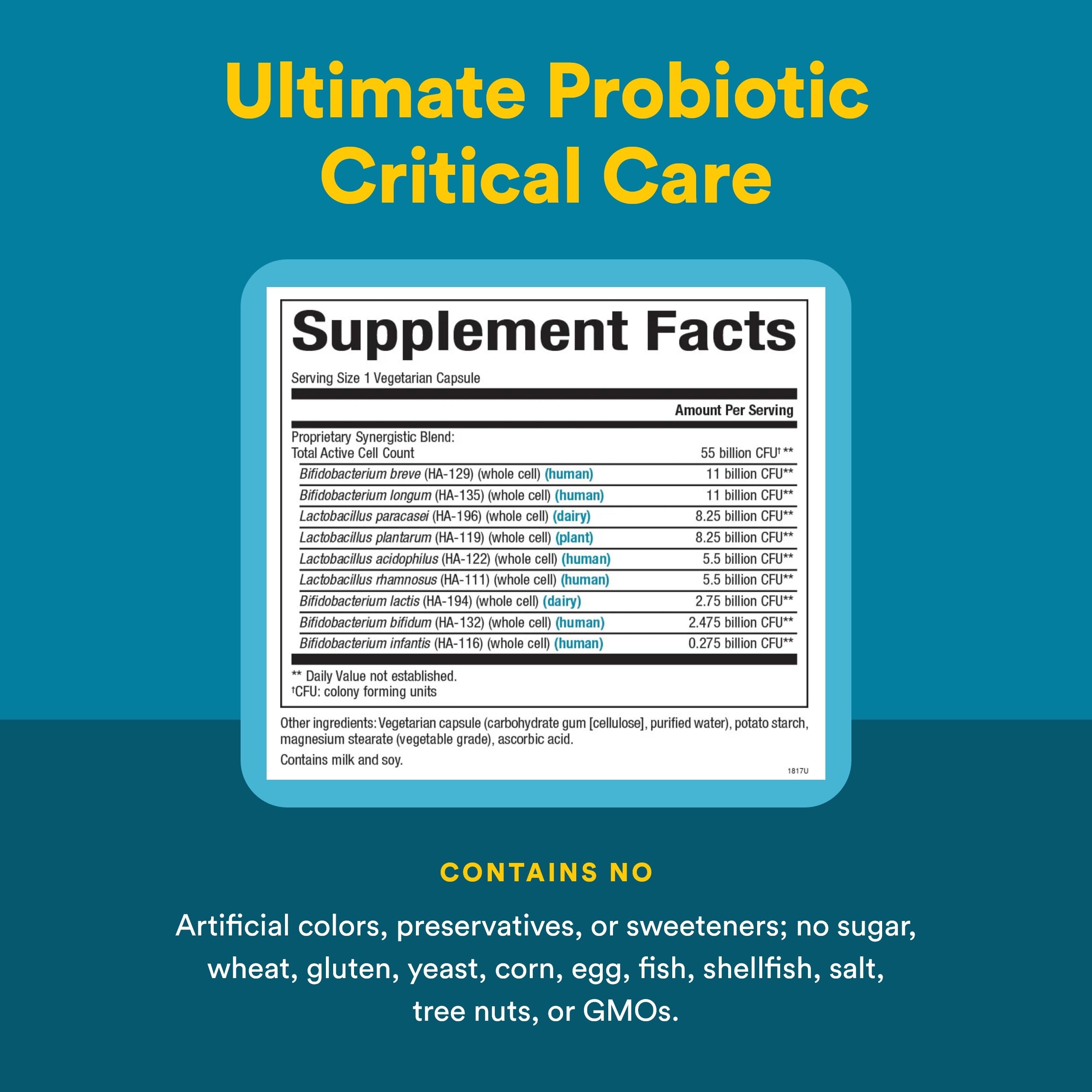 Pour action of Natural Factors Ultimate Probiotic Critical Care illustrating easy dispensing.