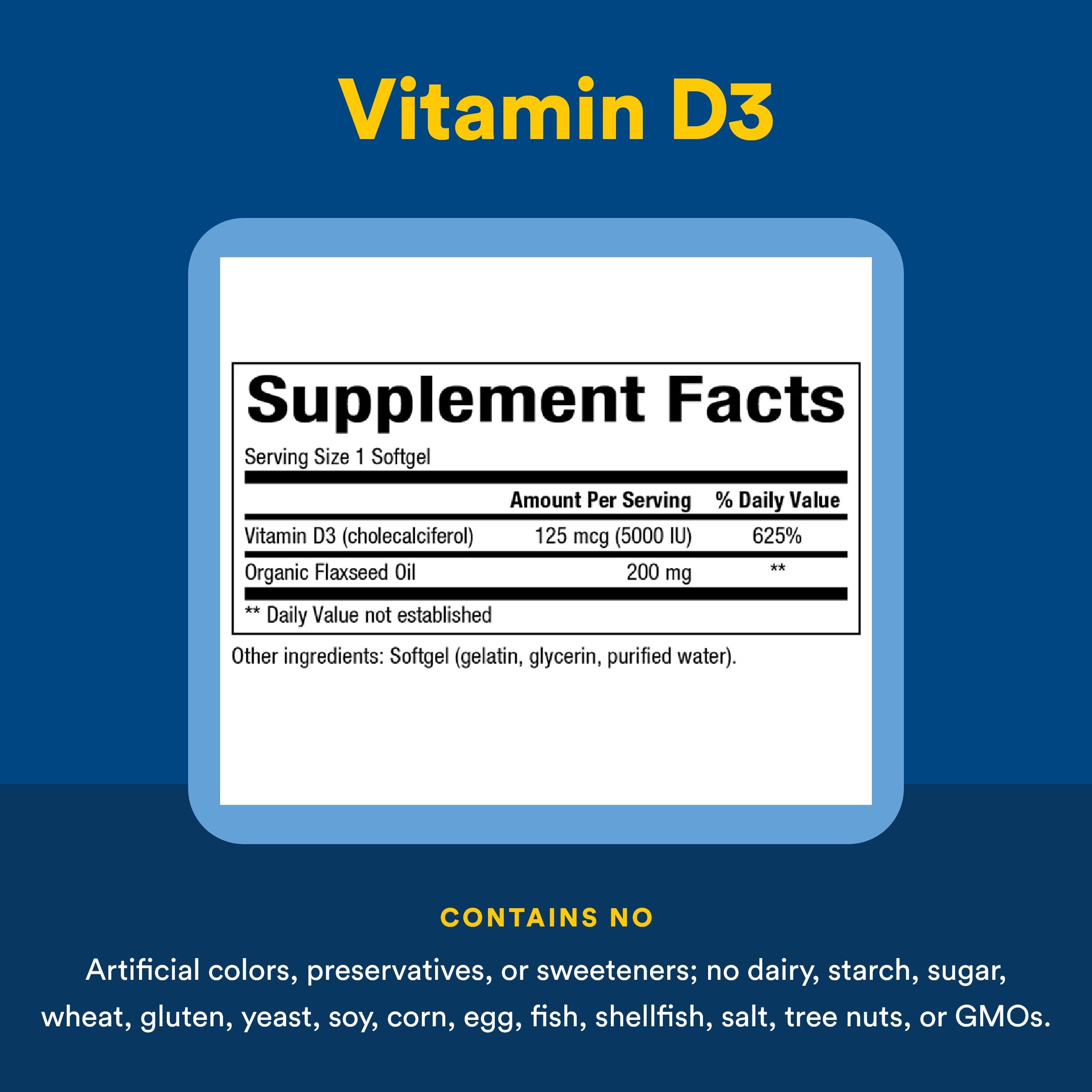 Natural Factors Vitamin D3 bottle with label detailed on wooden surface.