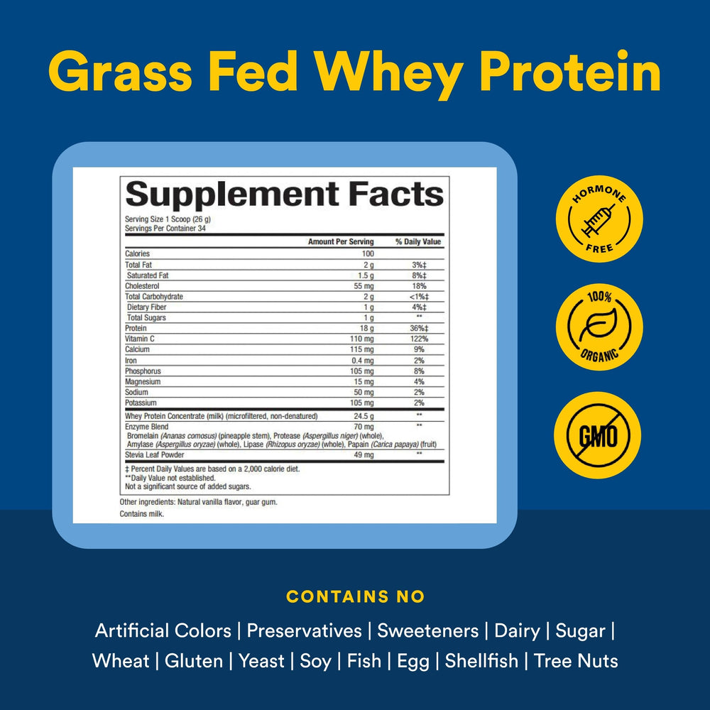 Natural Factors Whey Factors French Vanilla grass-fed whey image signals quality.