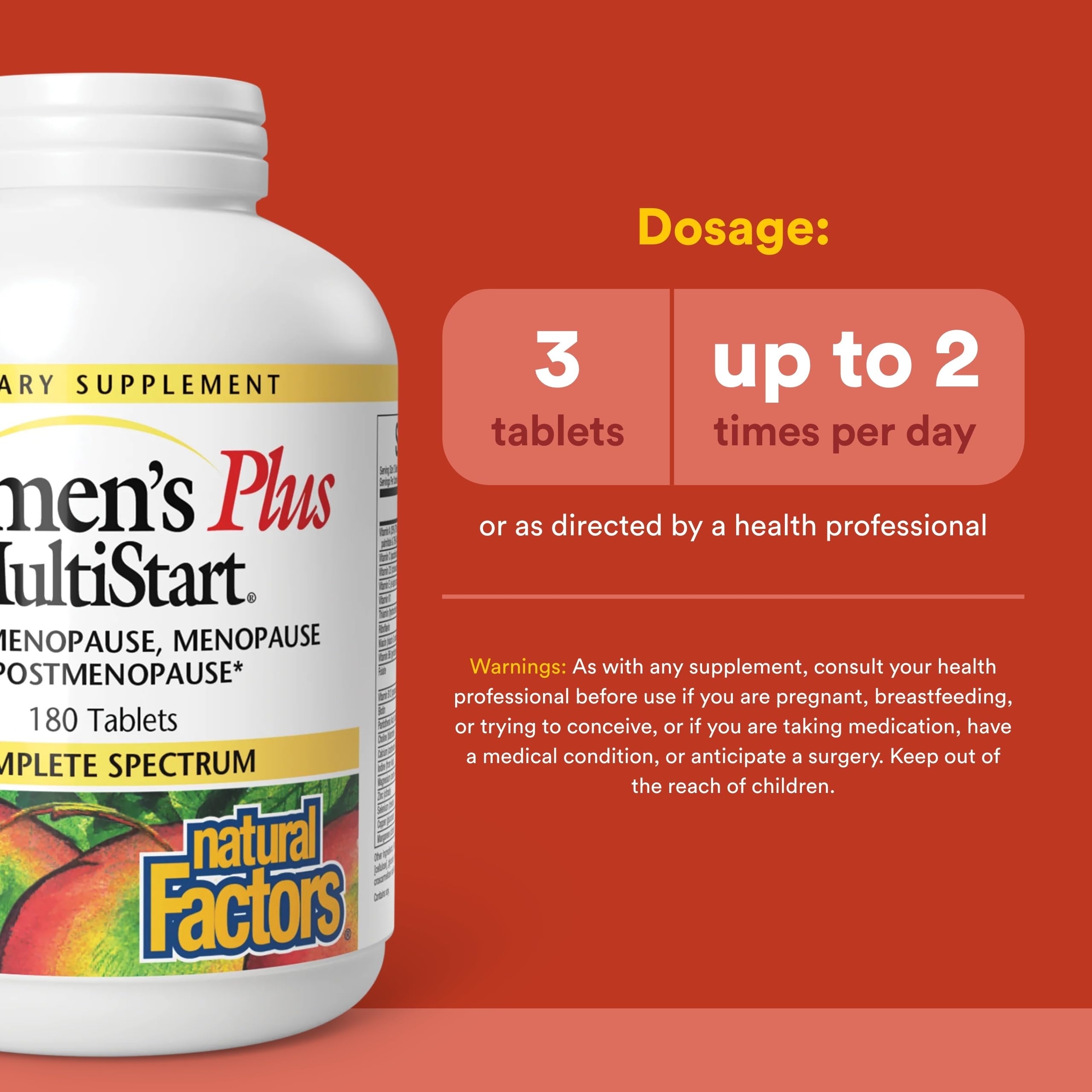 Natural Factors Women's Plus MultiStart capsules close-up, vegan and easy to take