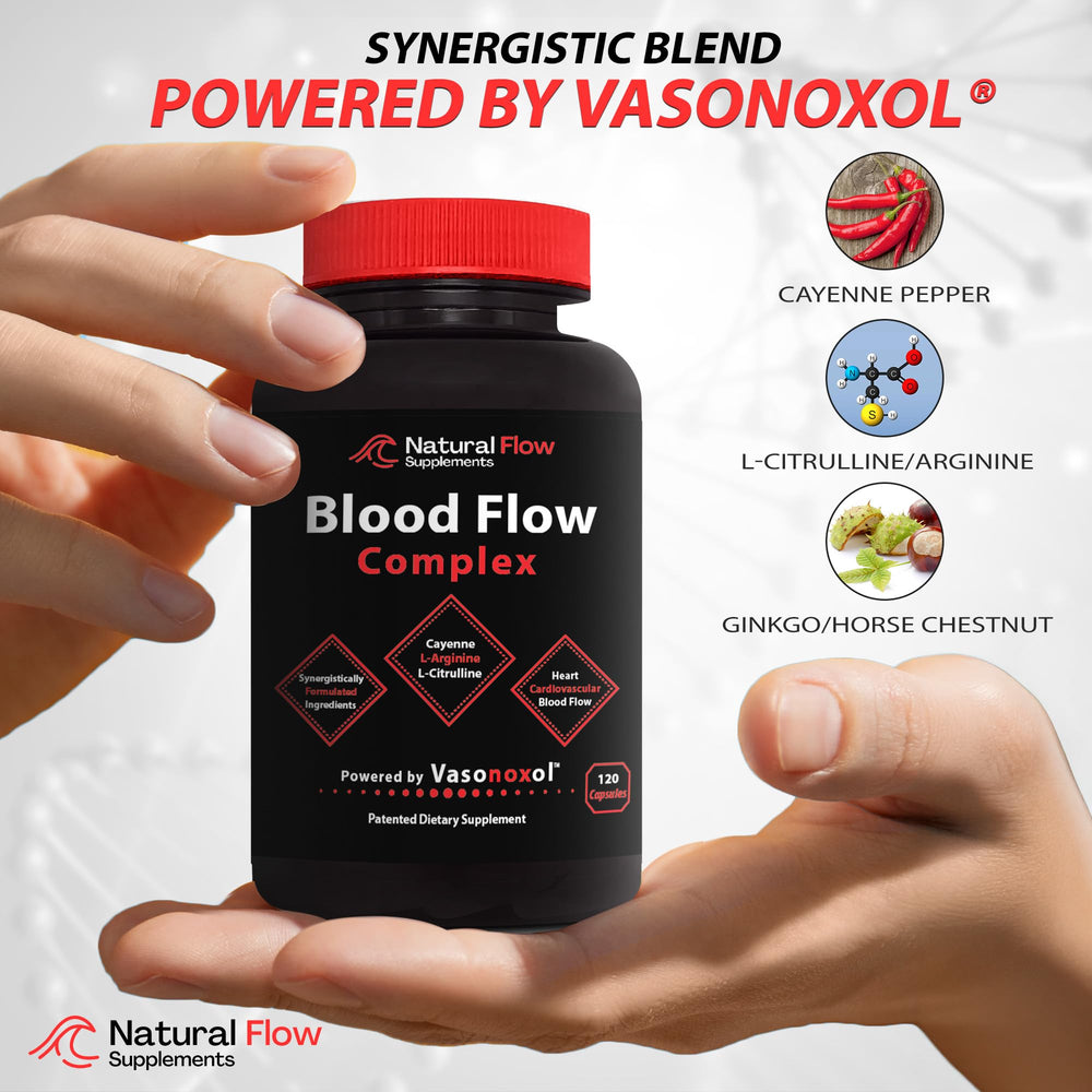 Capsules in hand displaying easy daily supplementation from Natural Flow.