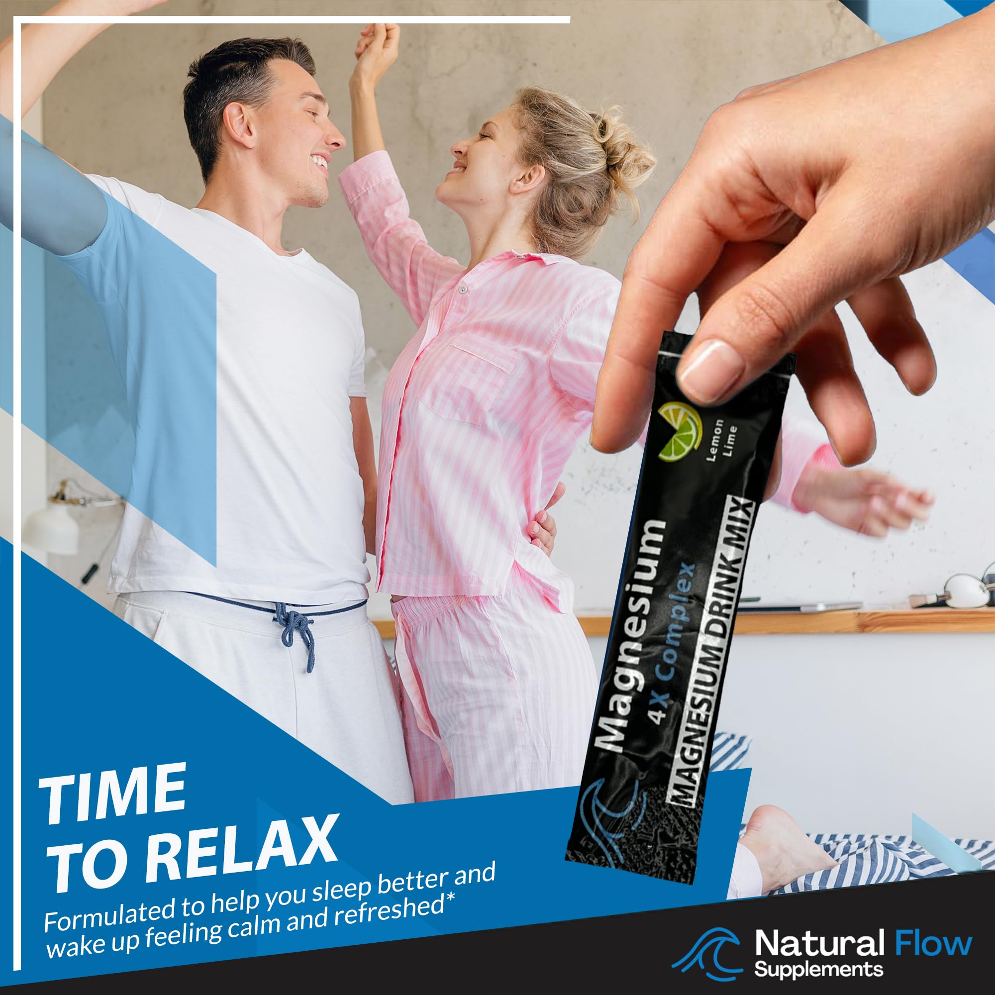 Natural Flow Magnesium ingredients showcase glycinate, taurate, and malate in a premium formula