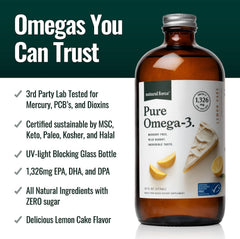 Natural Force Pure Omega-3 lemon pour ideal for smoothies and quick dosing.