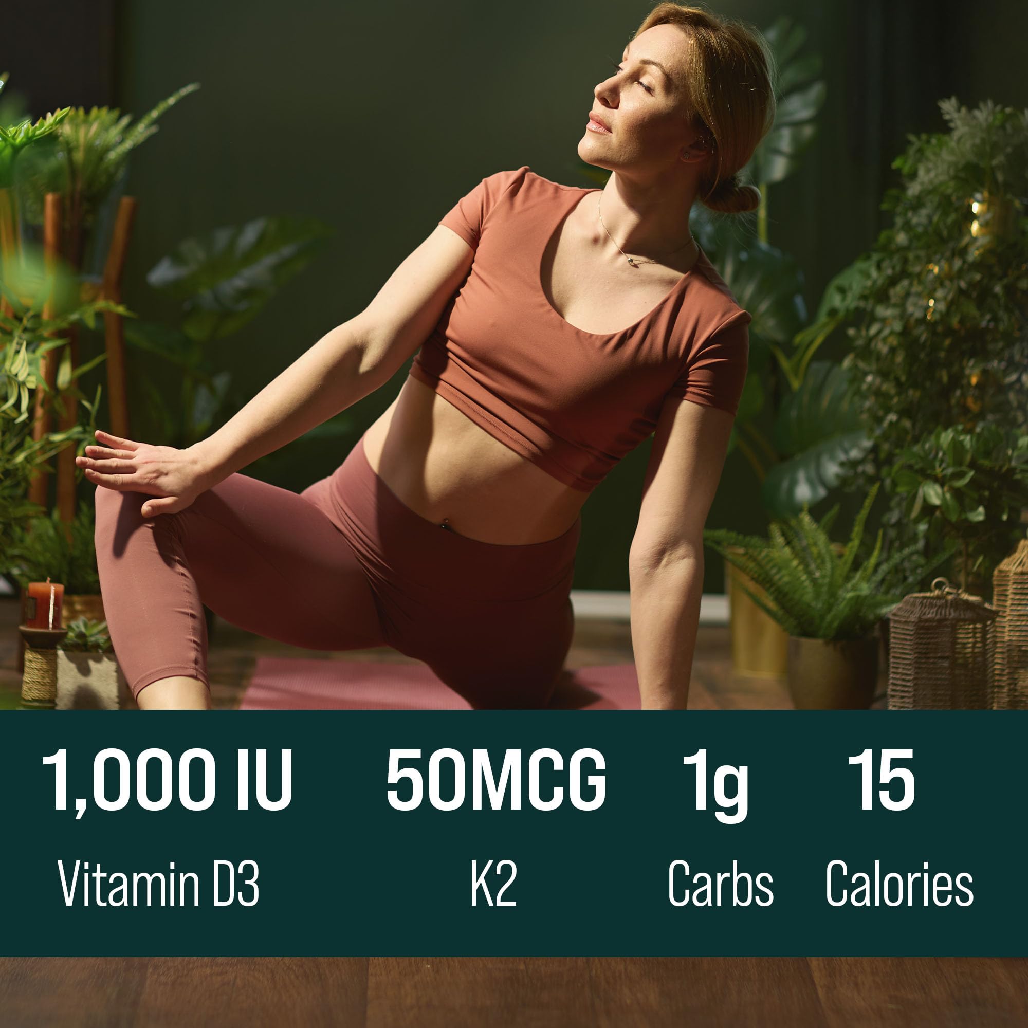 Natural Force D3 + K2 orange-cream label highlighting third-party testing
