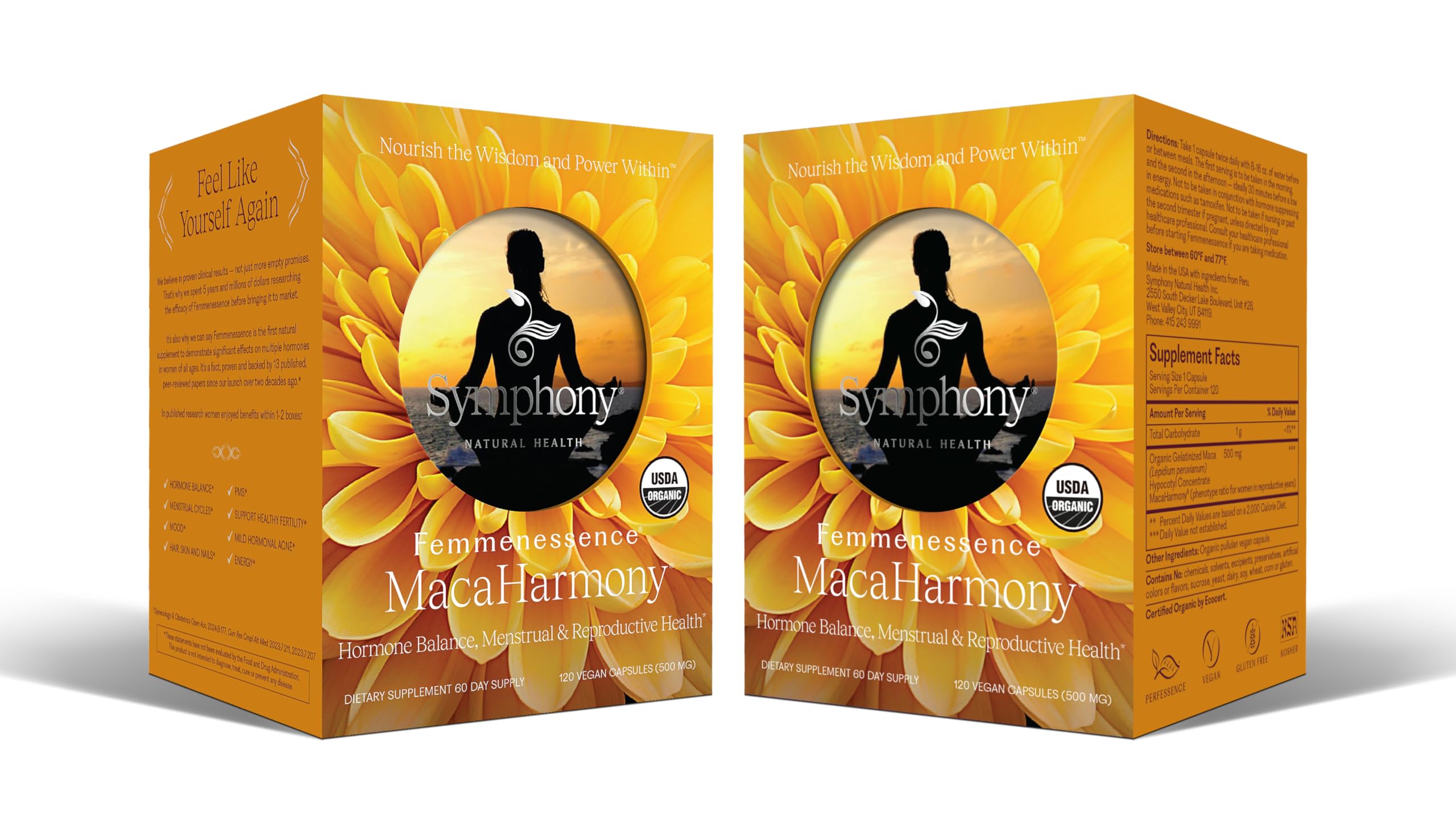 Natural Health International Femmenessence MacaHarmony usage scenarios illustrate daily wellness routines.