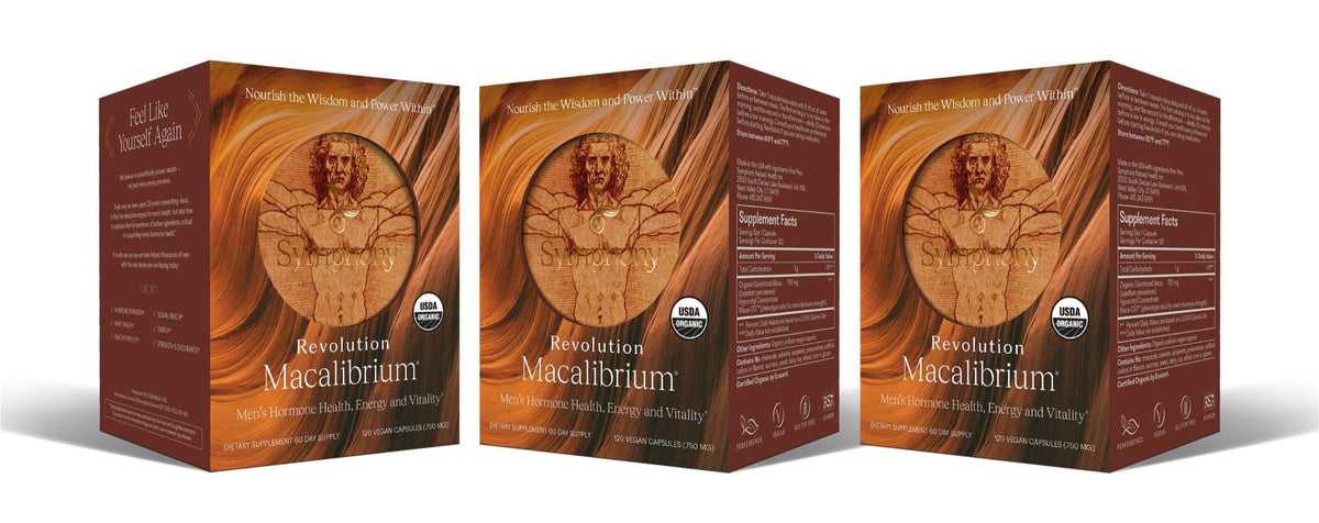 Revolution Macalibrium bottle front view highlighting vegan energy support