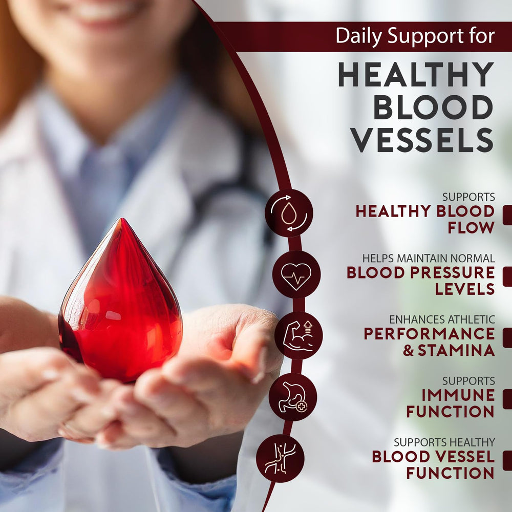 Natural Heart Doctor grape seed extract closeup highlighting vascular support.
