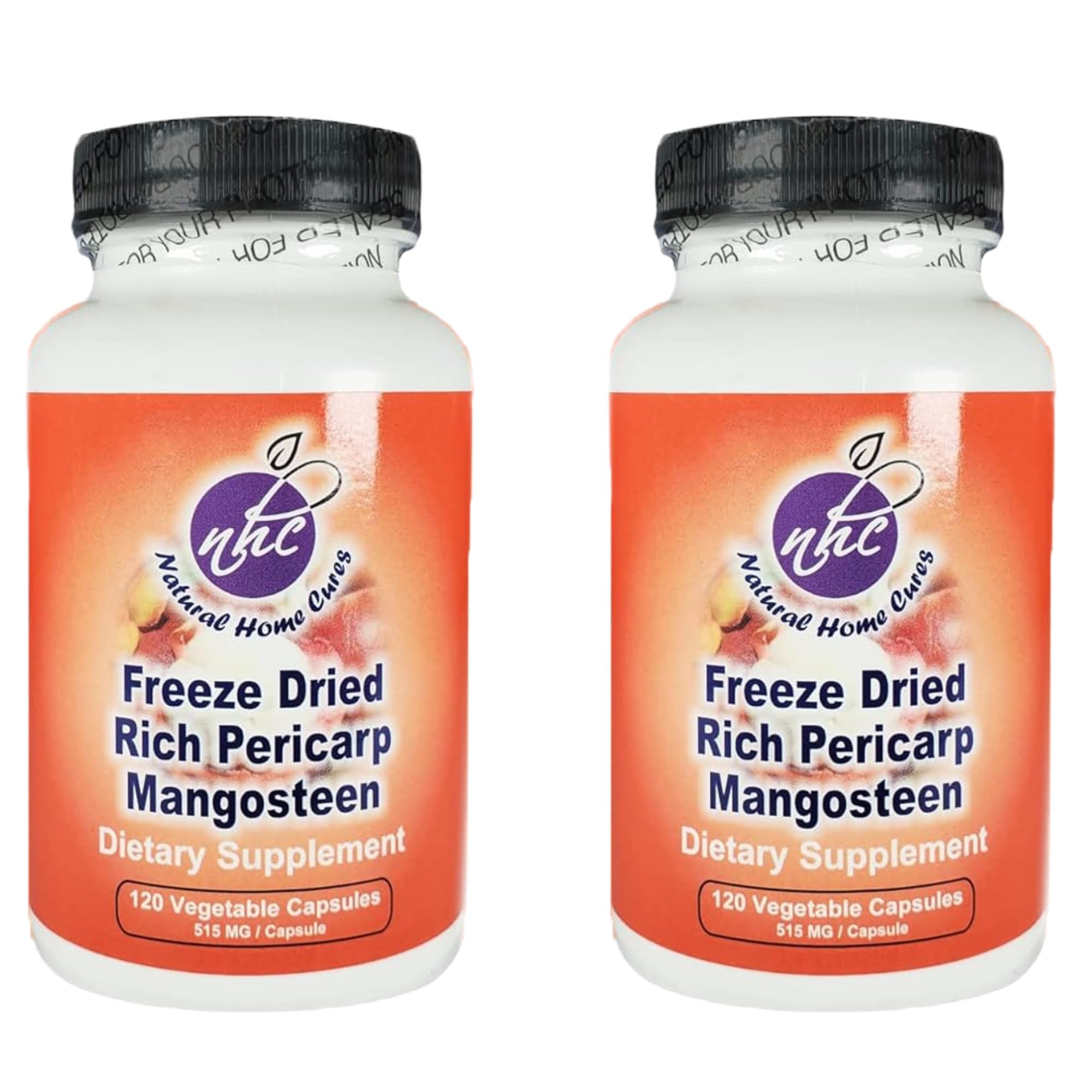 Natural Home Cures Mangosteen Pericarp Capsules bottle promotes daily wellness with xanthone-rich nutrients.
