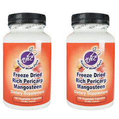 Natural Home Cures Mangosteen Pericarp Capsules bottle promotes daily wellness with xanthone-rich nutrients.