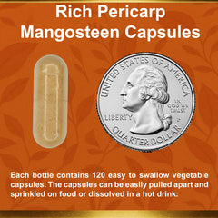 Natural Home Cures Mangosteen Pericarp Capsules nutrition panel hints at rich xanthones.