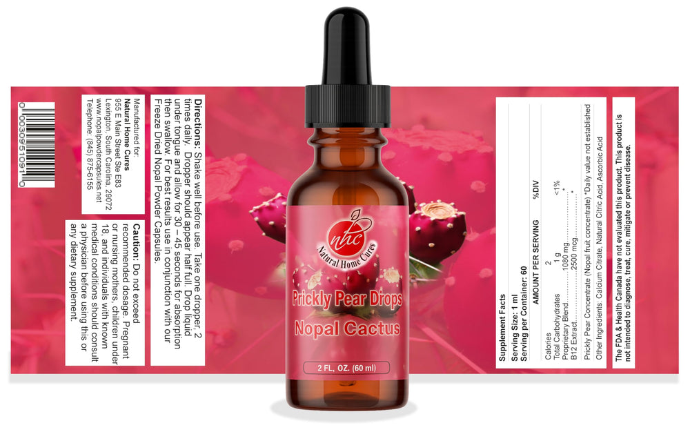 Natural Home Cures Nopal cactus liquid tincture dropper