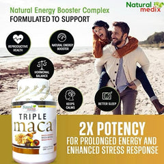 Natural Medix Premium Triple Maca yellow maca root for energy and balance.