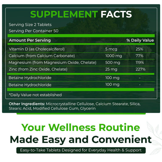 Natural Nutra CMZ bottle label emphasizes Vitamin D3 and mineral blend.