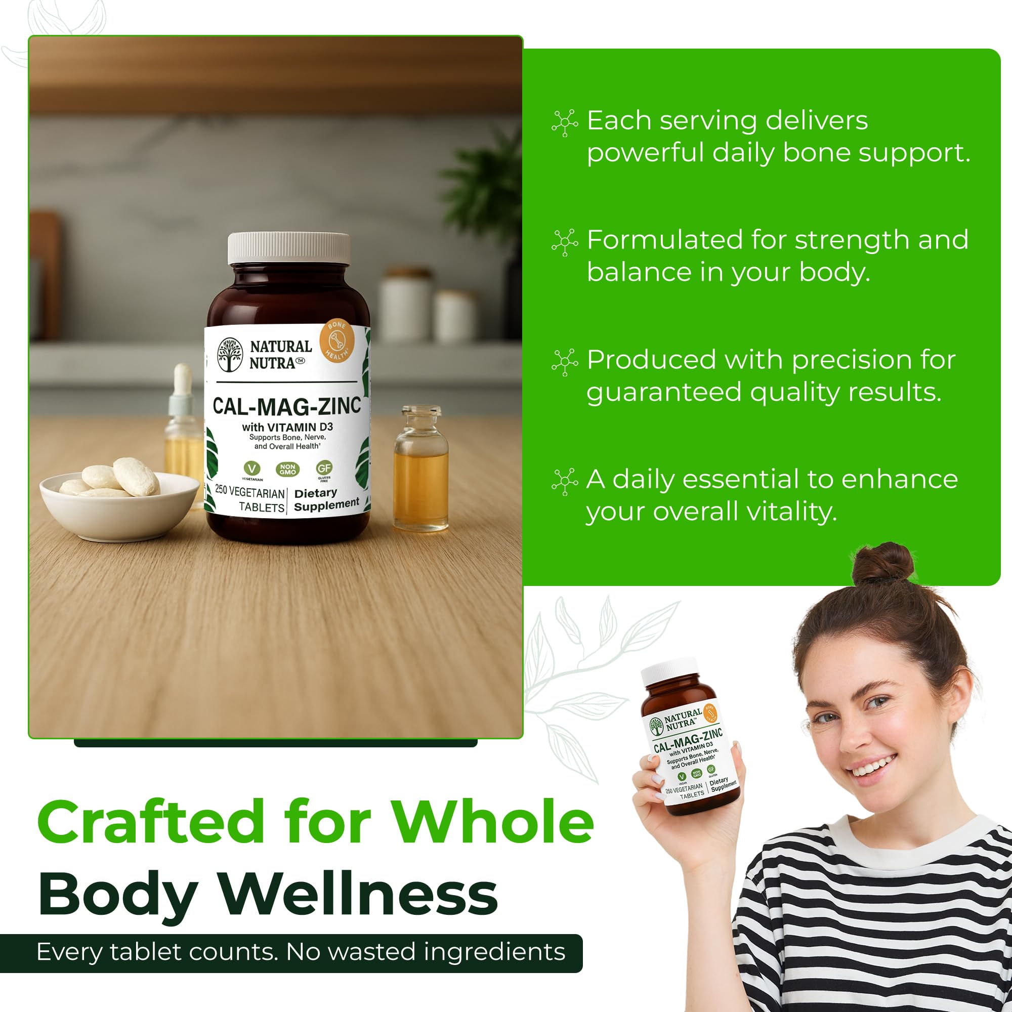 CMZ bottle beside a glass of water for daily routine