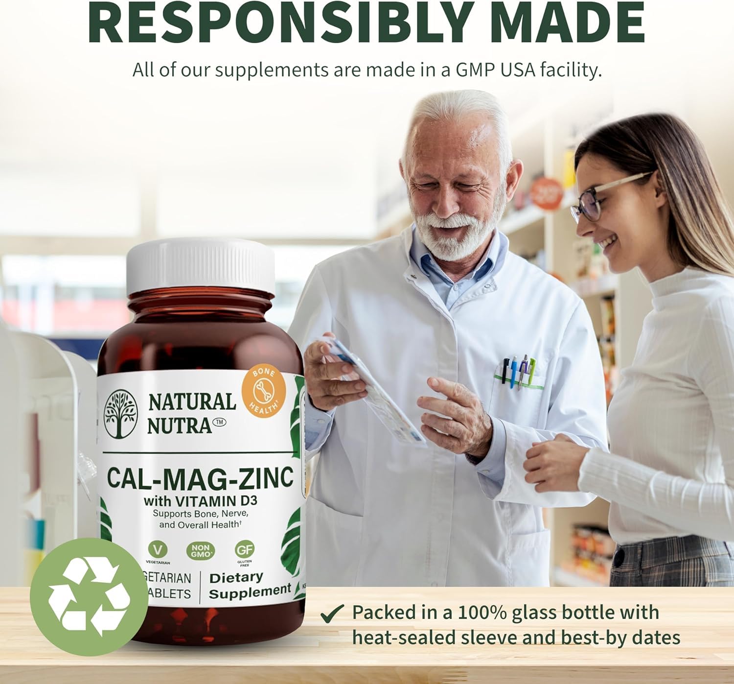Natural Nutra CMZ gluten-free label indicates dietary-friendly supplement.