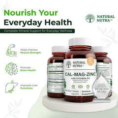 Natural Nutra CMZ pack of 3 bottles on a kitchen counter.