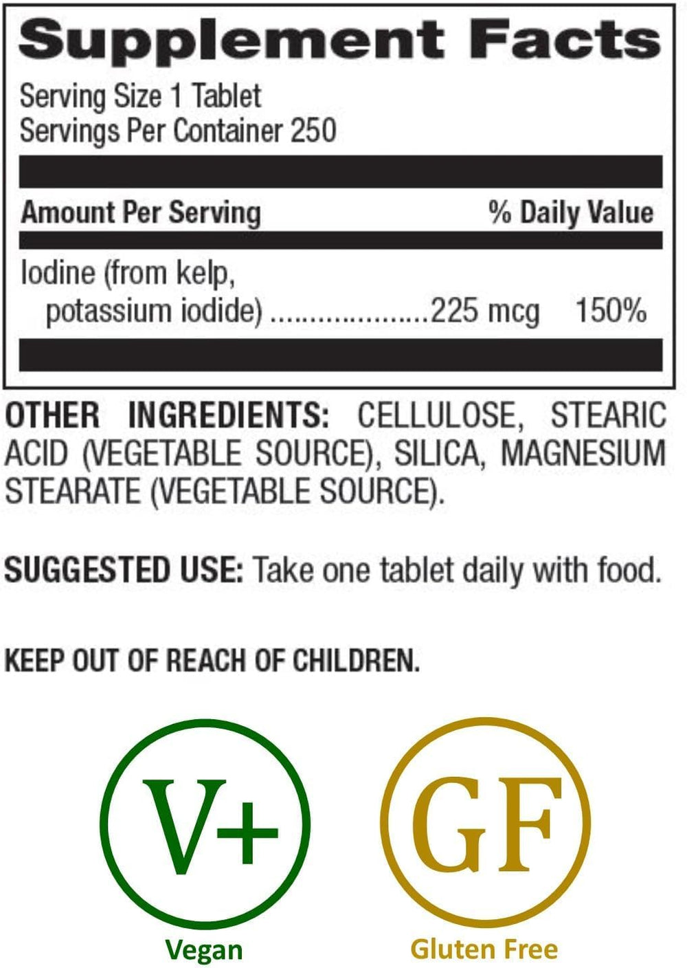 Natural Nutra Kelp Iodine tablets close-up for easy daily dosing