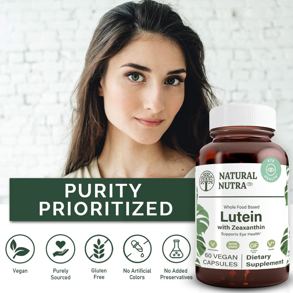 Natural Nutra glass bottle focuses on BPA-free packaging and purity.