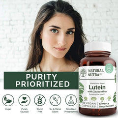 Natural Nutra glass bottle focuses on BPA-free packaging and purity.