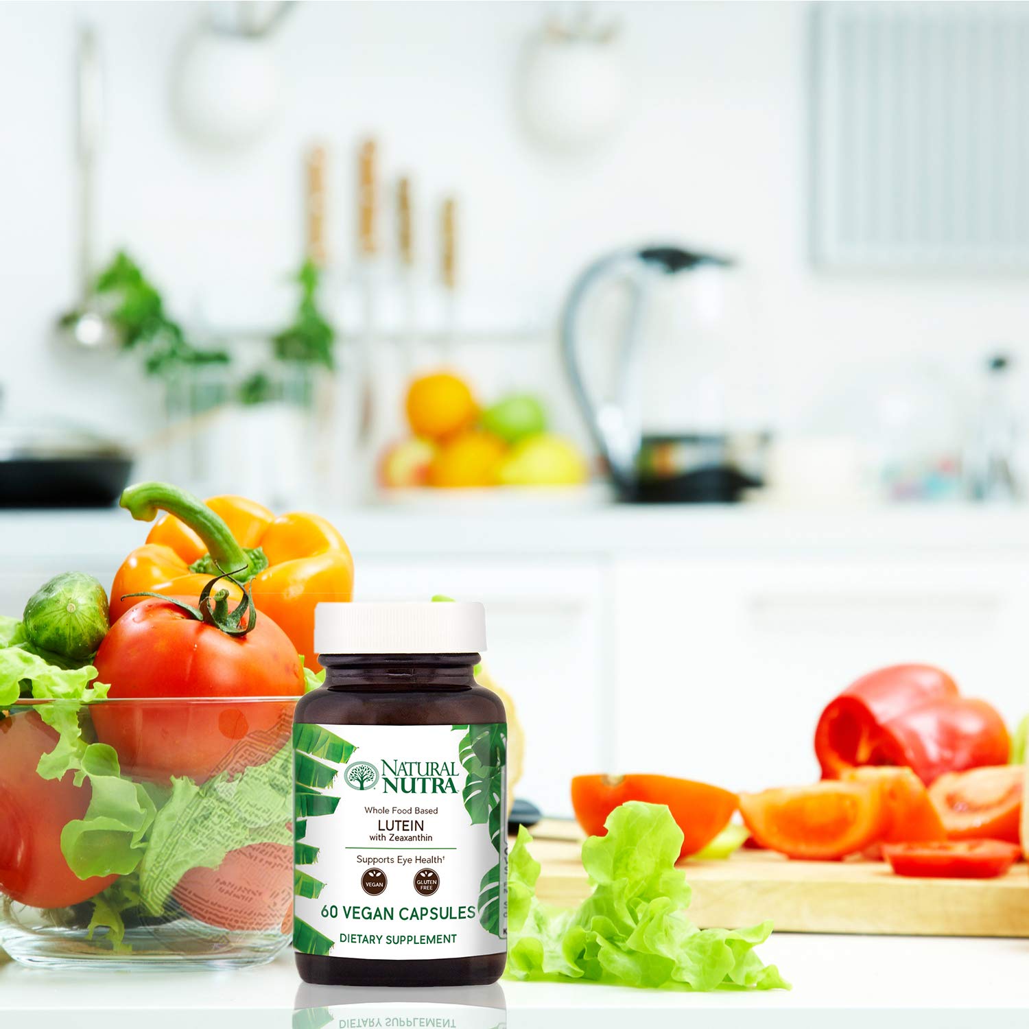 Natural Nutra packaging foil wrap emphasizes freshness and potency protection.