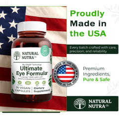 Natural Nutra Made in USA label reflects strict quality and safety standards.