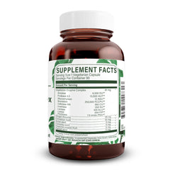Natural Nutra amber glass bottle shows 90 vegan capsules for clean digestion.