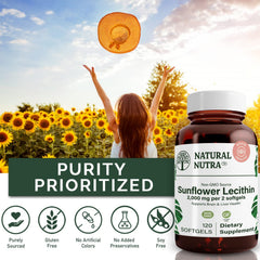 Natural Nutra Sunflower Lecithin bottle pour for daily dosage