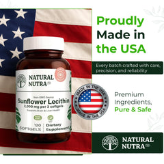Natural Nutra Sunflower Lecithin packaging on display for long-term supply.