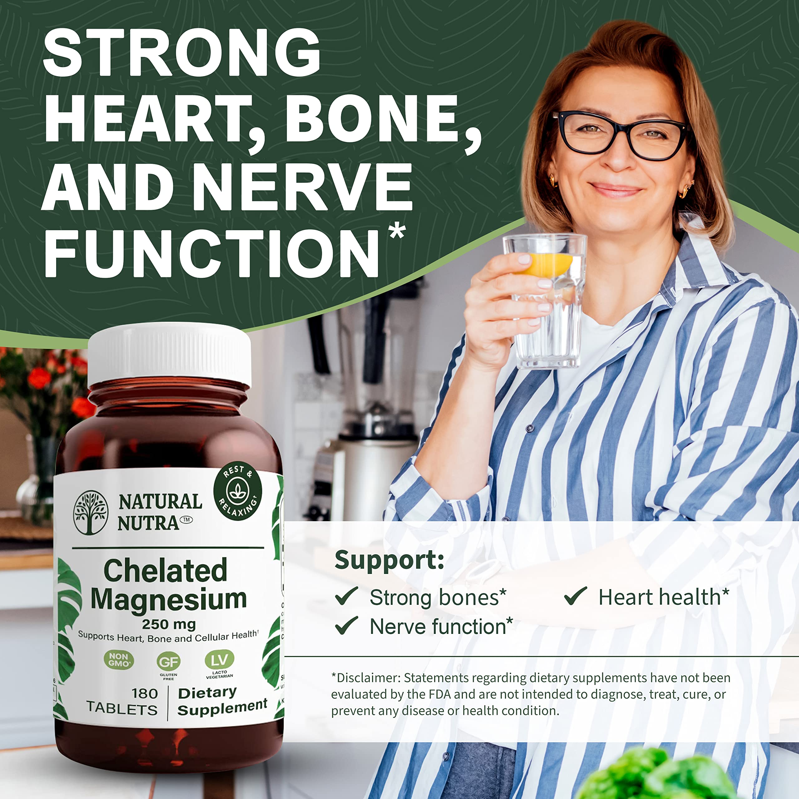 Natural Nutra magnesium oxide tablets being poured for daily supplement routine.