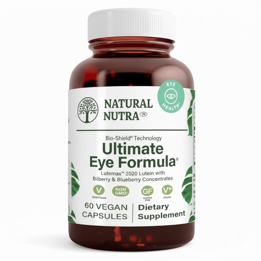 Natural Nutra Ultimate Eye Health bottle front view highlighting daily vision support.