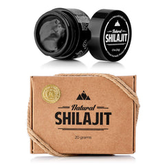 NATURAL SHILAJIT resin in a glass jar from Altai, pure and ready for daily use.