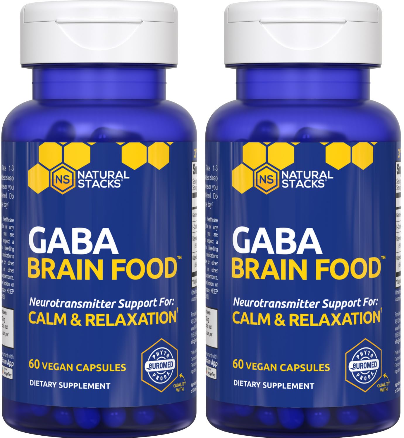Natural Stacks GABA Brain Food bottle pour supports calm evenings