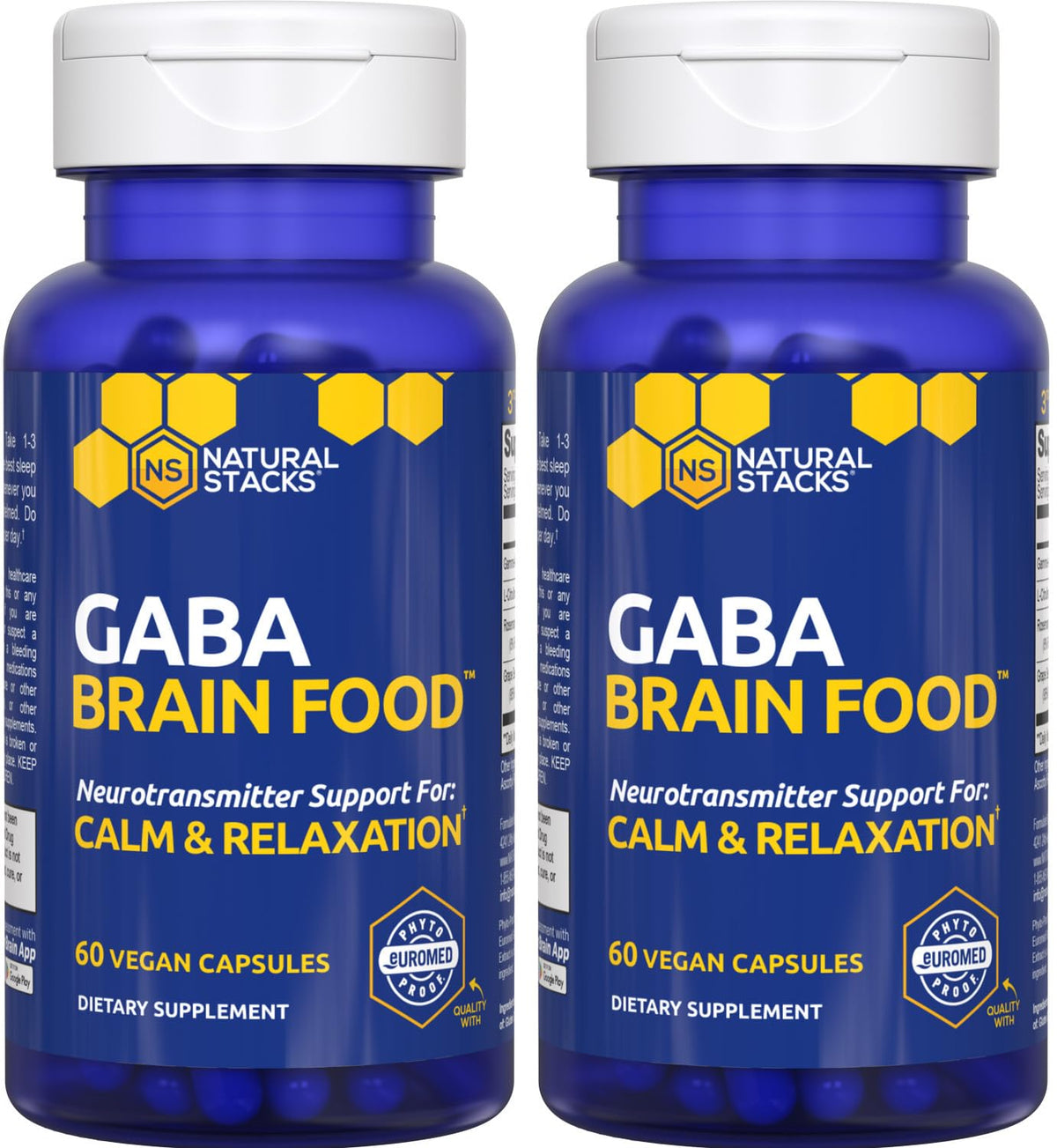 Natural Stacks GABA Brain Food bottle pour supports calm evenings