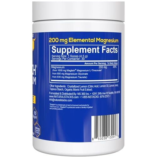 NATURAL STACKS MagTech mixes easily into 6 oz water for quick magnesium intake.