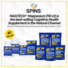NATURAL STACKS MagTech triple magnesium stickpack for on-the-go supplementation.