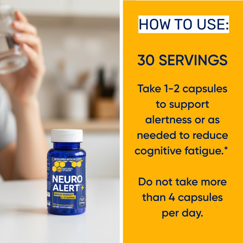 NeuralAlert 200 mg Paraxanthine label detail for sustained alertness