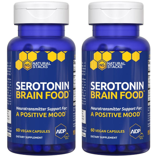 NATURAL STACKS Serotonin Brain Food bottle for daily mood support