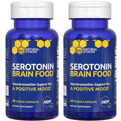 NATURAL STACKS Serotonin Brain Food bottle for daily mood support