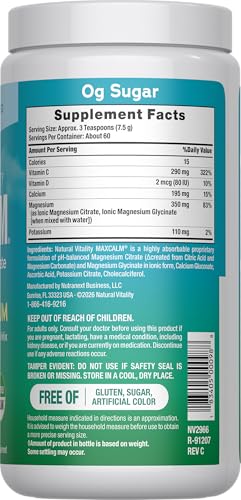 Scoop of CALM powder ready to mix into water for daily stress support.