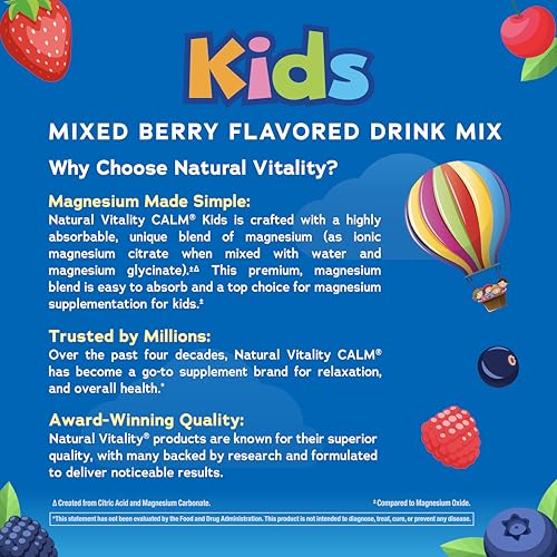 Natural Vitality Kids Calm drink mix ready to serve during daily routines.