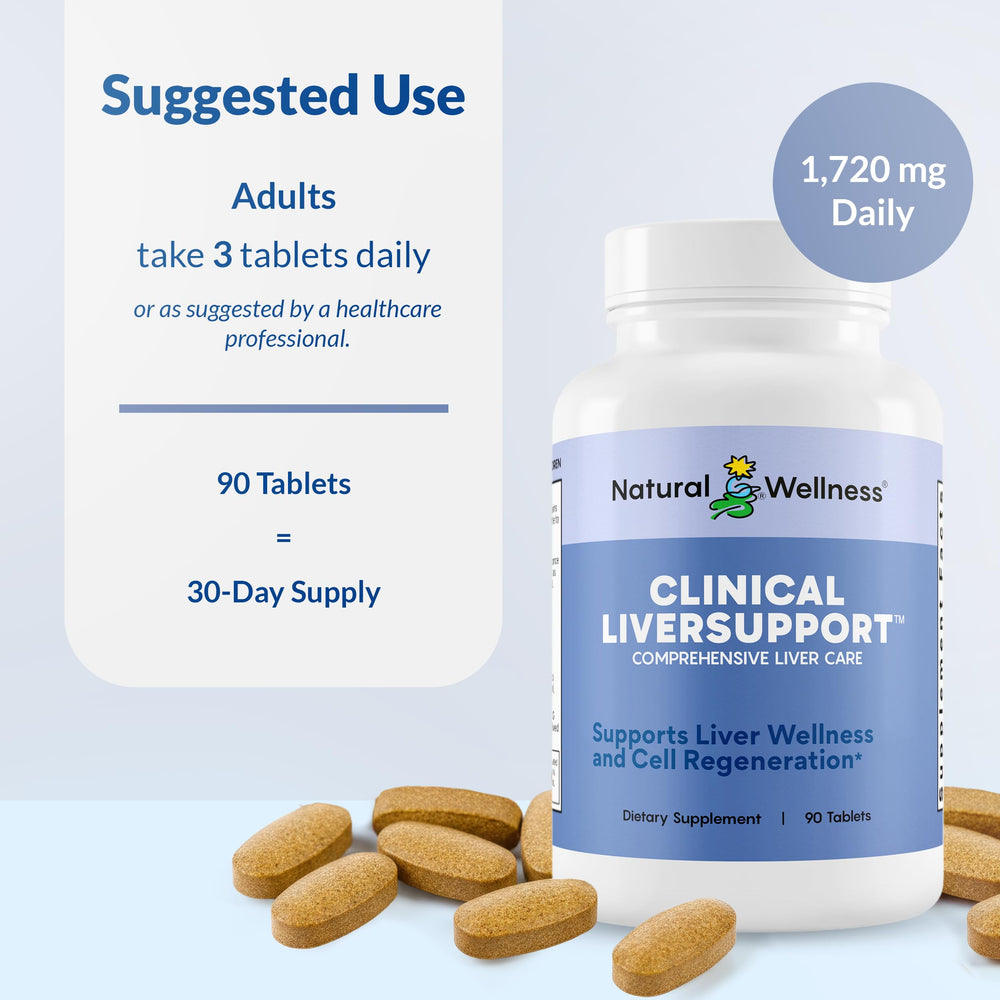 Natural Wellness bottle pouring capsules, a daily liver support ritual.